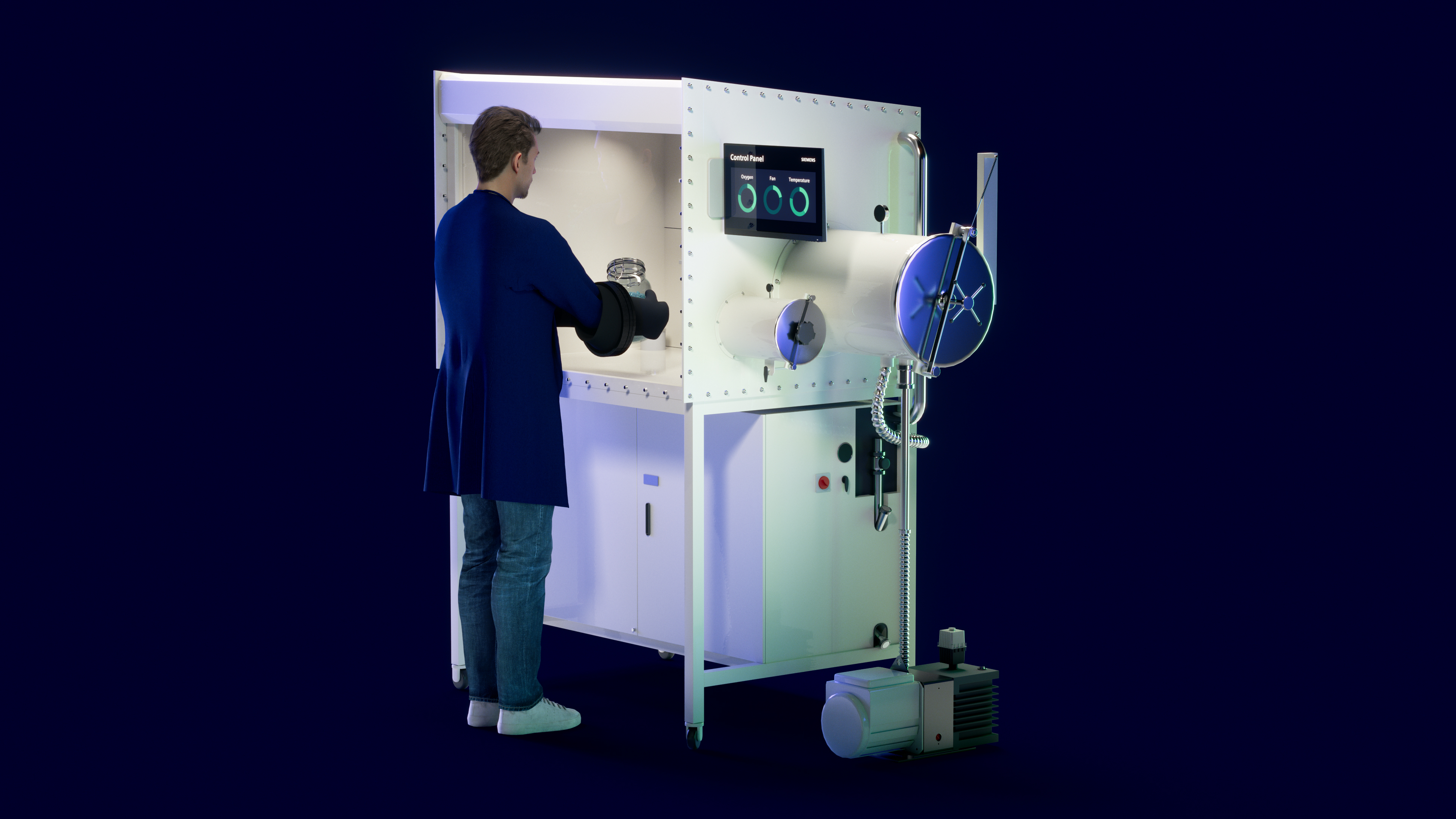 A battery engineer works at an engineering station to ensure he selects the right battery formulation