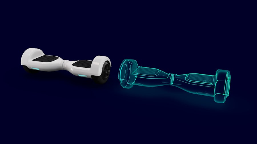 Hoverboard und sein digitaler Zwilling.