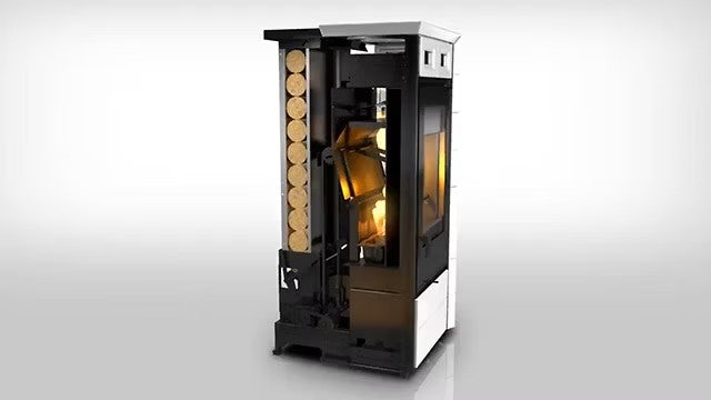 Photorealistic rendering of La Nordica-Extraflame wood-burning stove in NX