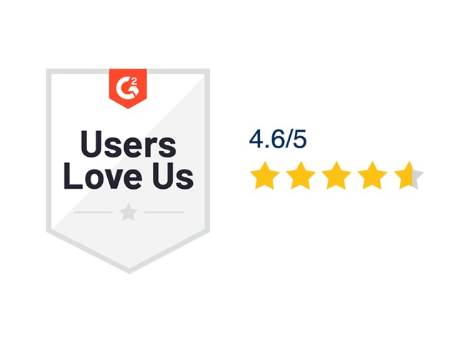 G2 Users Love Us award 4.6/5 star reviews.