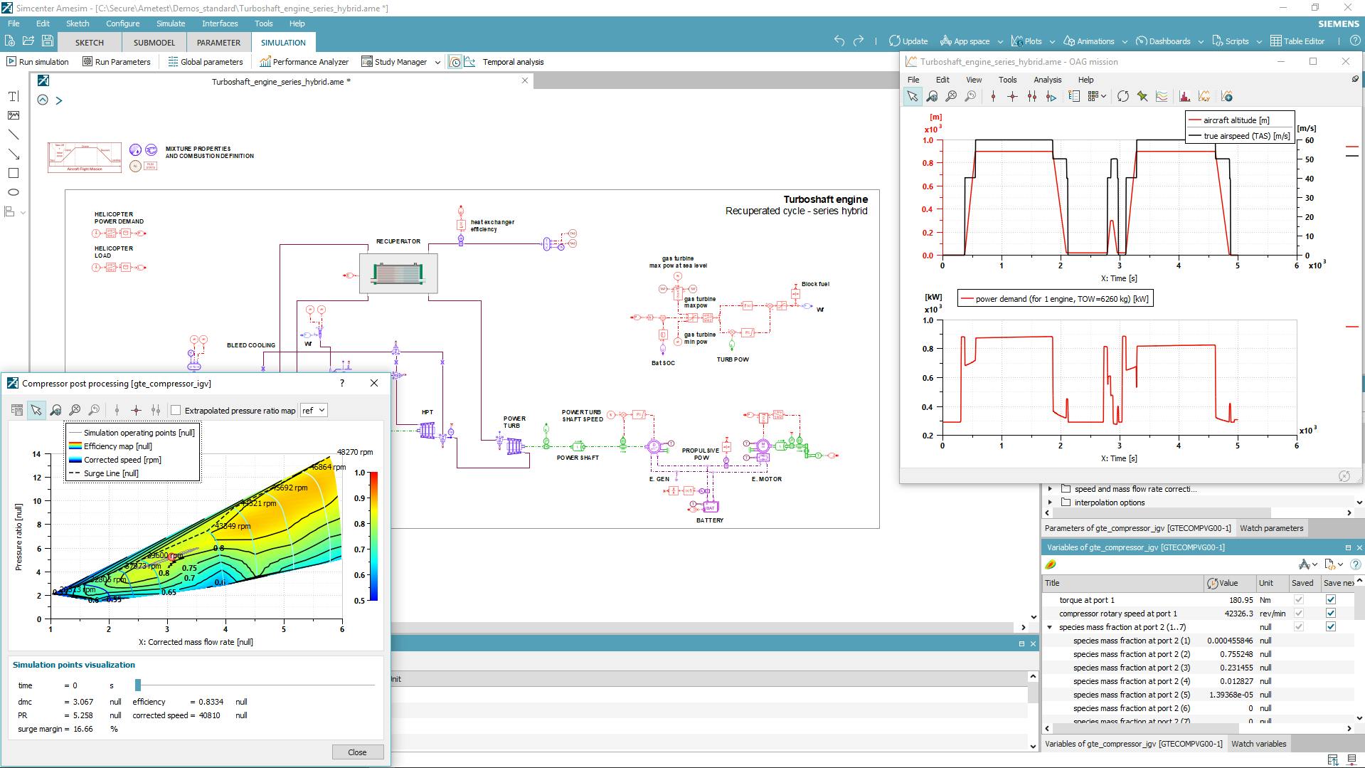 Assessing thermo-electric powerplants for rotorcraft using system simulation
