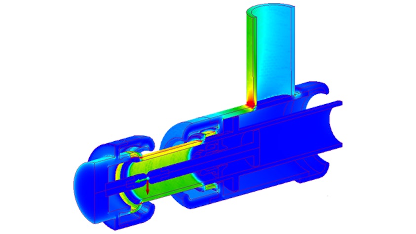 Immagine della simulazione elettromagnetica transitoria.