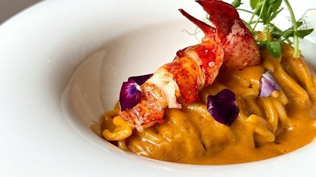 Photo of a pasta meal at a restaurant in Amsterdam.