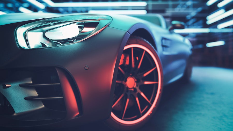 Image of a software defined vehicle in a parking garage.