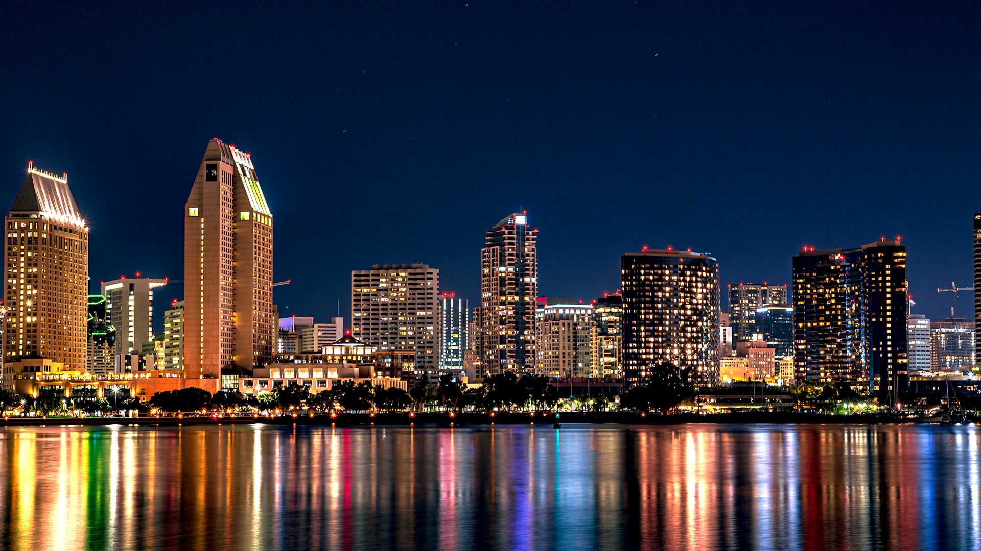 An evening cityscape of San Diego, Calif.