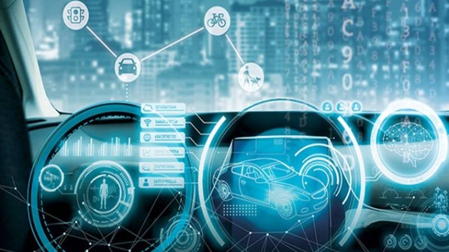 Inside an autonomous vehicle showing the complexity solutions of model-based systems engineering and product validation
