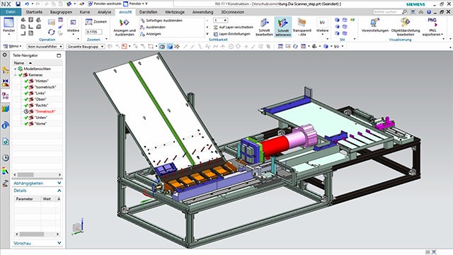 Development and construction of industrial slide scanner prototypes in NX 2Go.