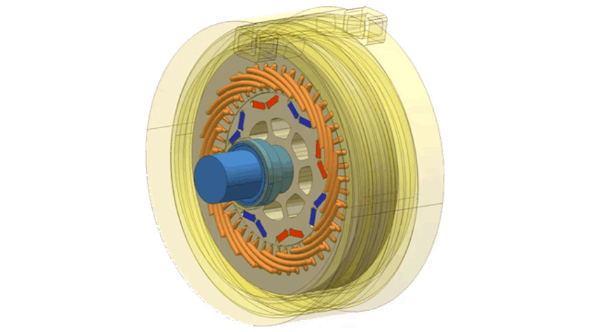 Immagine della simulazione del movimento elettromagnetico.