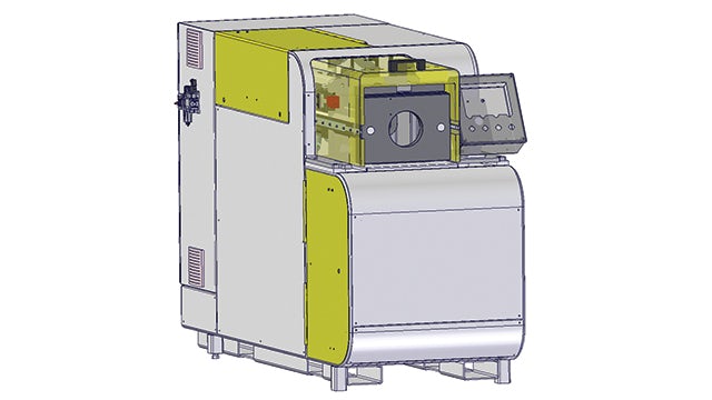 This single-head sizing machine is designed to provide improved accuracy and control of both inside and outside diameters of a tube. This machine uses tooling that incorporates inside expanding fingers and outside reducing jaws in a barrel assembly.