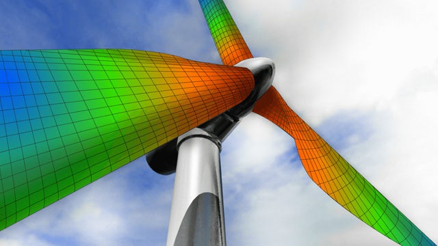 FEA model of a wind turbine