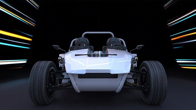 敞篷沙丘越野车的前端视图