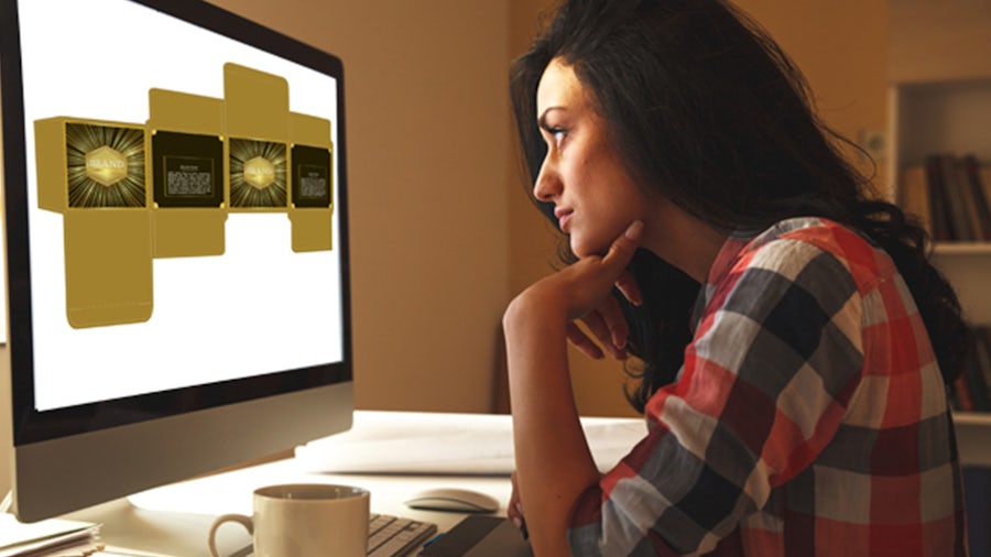 Girl looking at a computer screen
