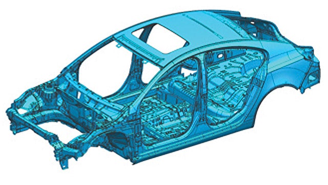3D model of a car body frame