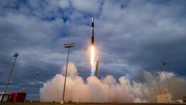 Firefly Aerospace Alpha launch vehicle launching into space.