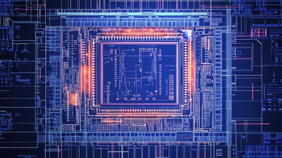 Image of microchip blueprint.