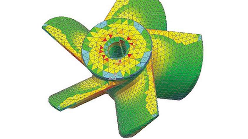 Image de simulation informatique d'une hélice