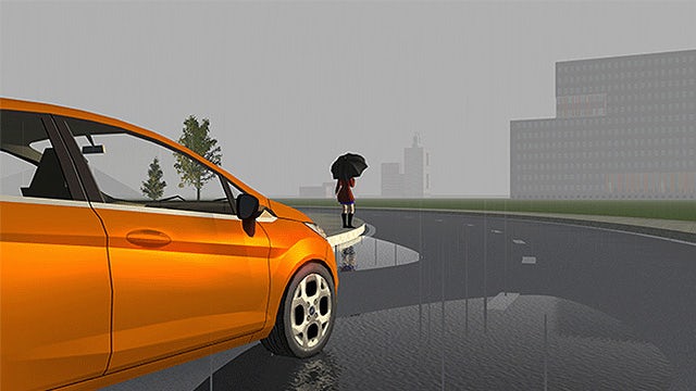 A Simcenter MF-Tyre/MF-Swift model of an orange car 