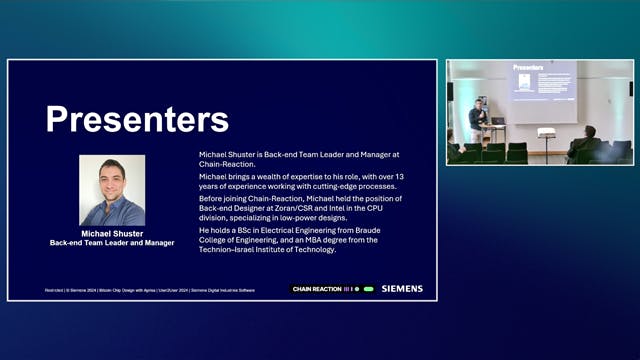 Aprisa U2U 2024 Session - Designing Next-Generation ASICs for the Bitcoin Mining with Aprisa | Chain Reaction