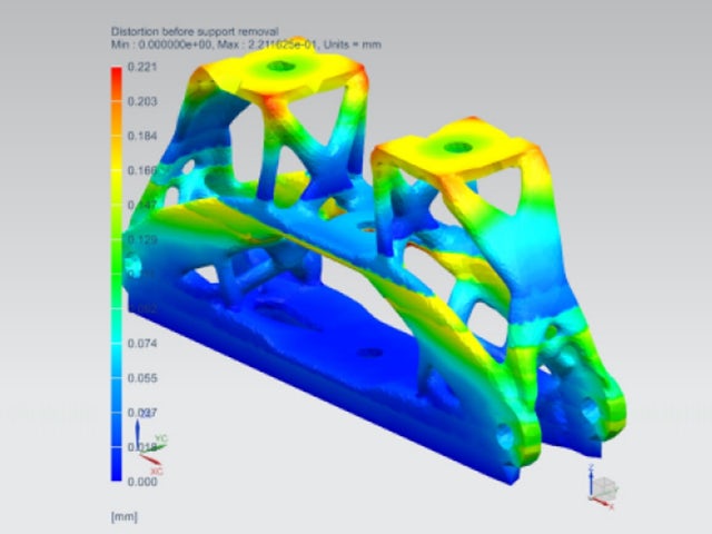 An image of a printed part build simulation.