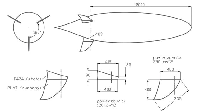 The drawing of the rudder blade of Nautilus.