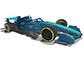 A digital model of a race car.