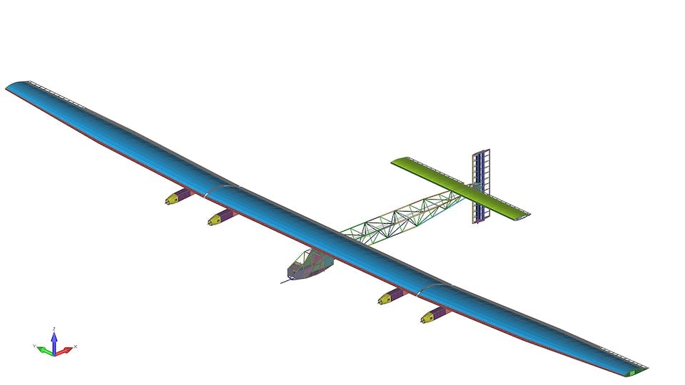 Computer simulation of a glider airframe