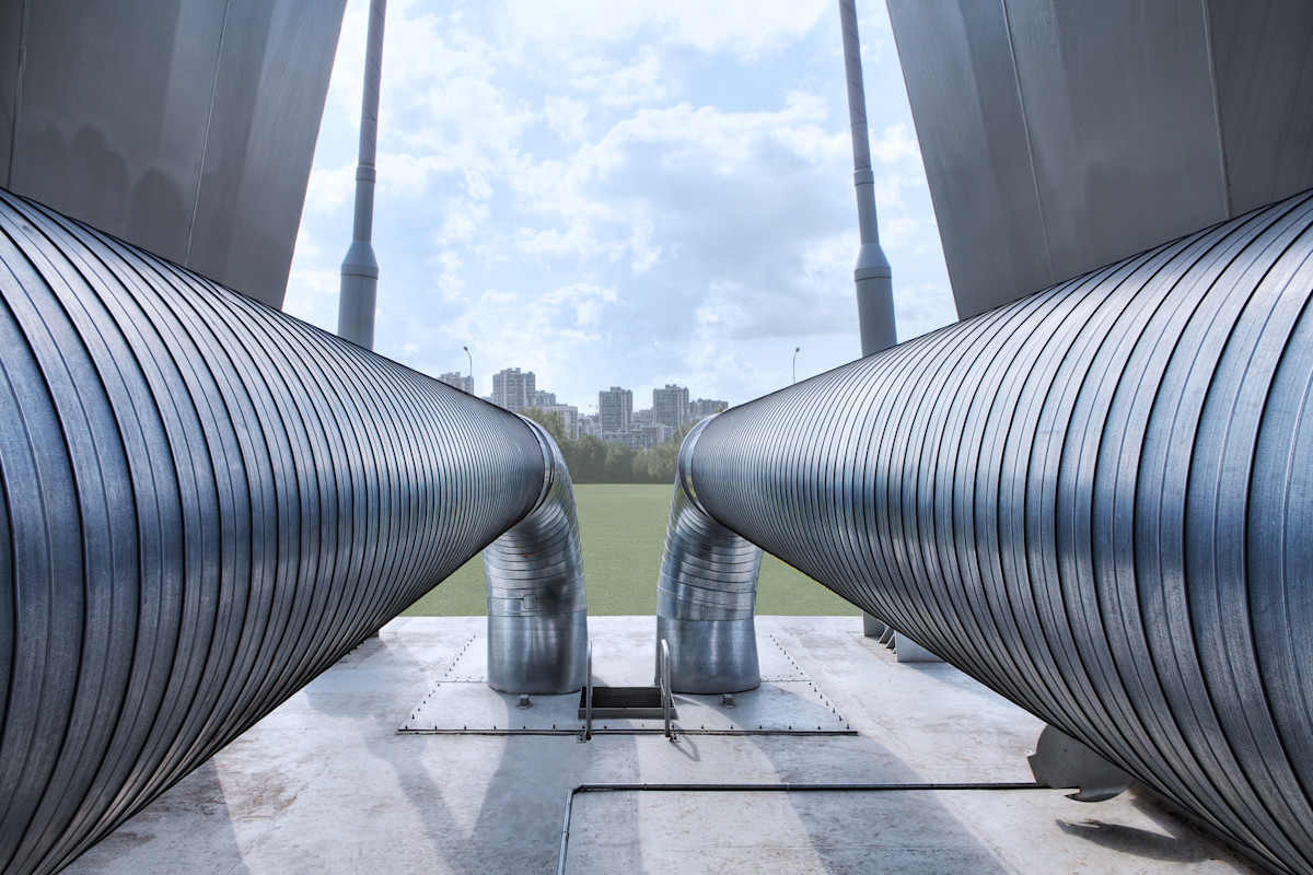 Pipes connecting data centers and district heating networks.