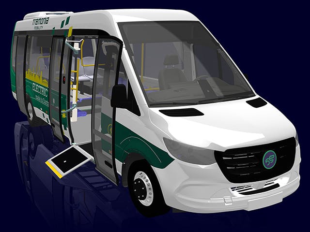 The City 75 ELECTRIC van by Tremonia Mobility, designed for sustainable urban transport. 

