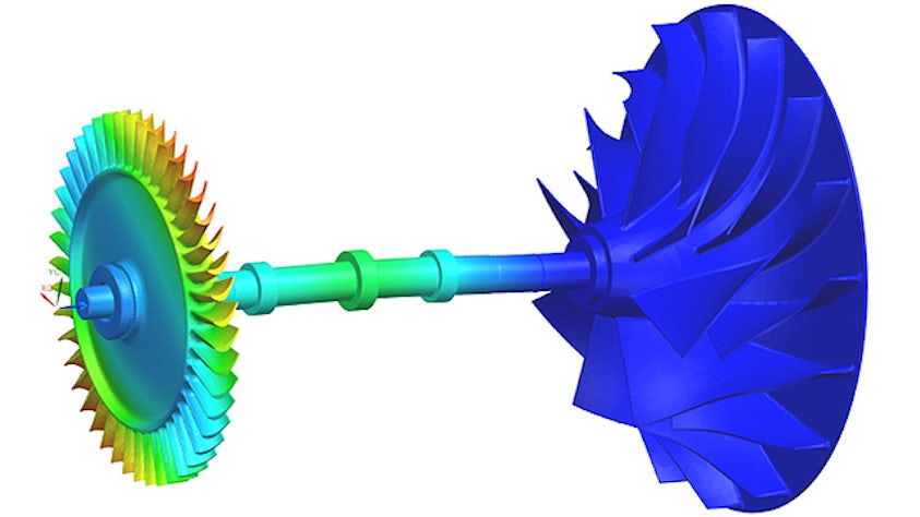 3D obrázek rotorové turbíny