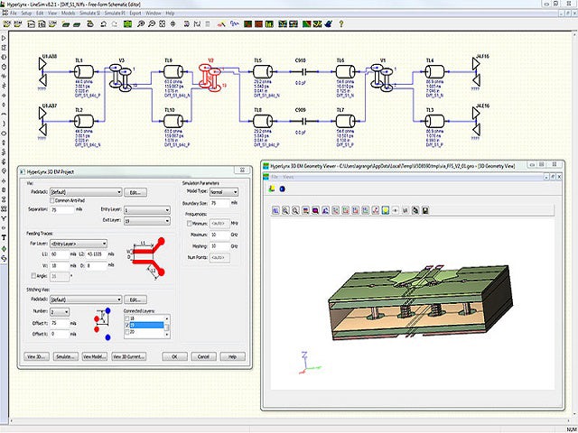 HyperLynx SI makes it easy to manage detailed structure analysis (including differential vias)
