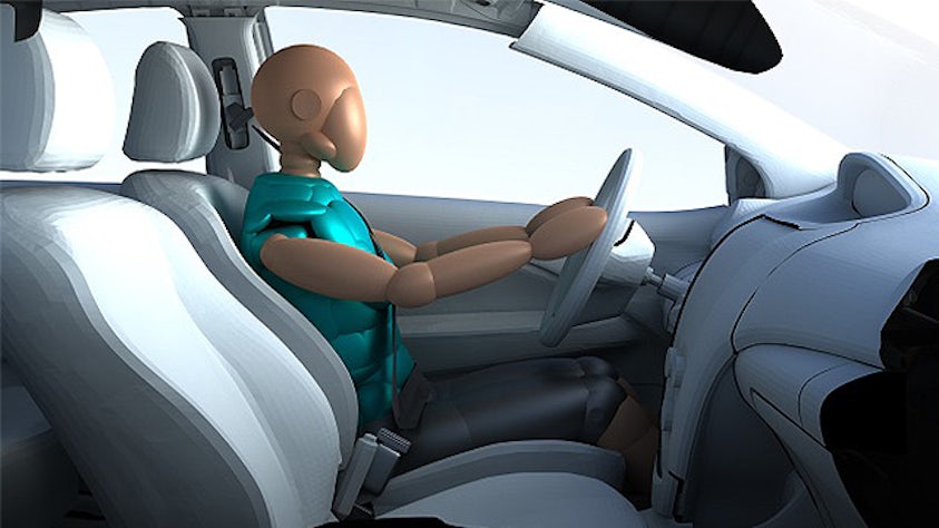 图为 Simcenter 乘员安全仿真软件，该软件提供准确有效的仿真技术以设计更安全的车辆。