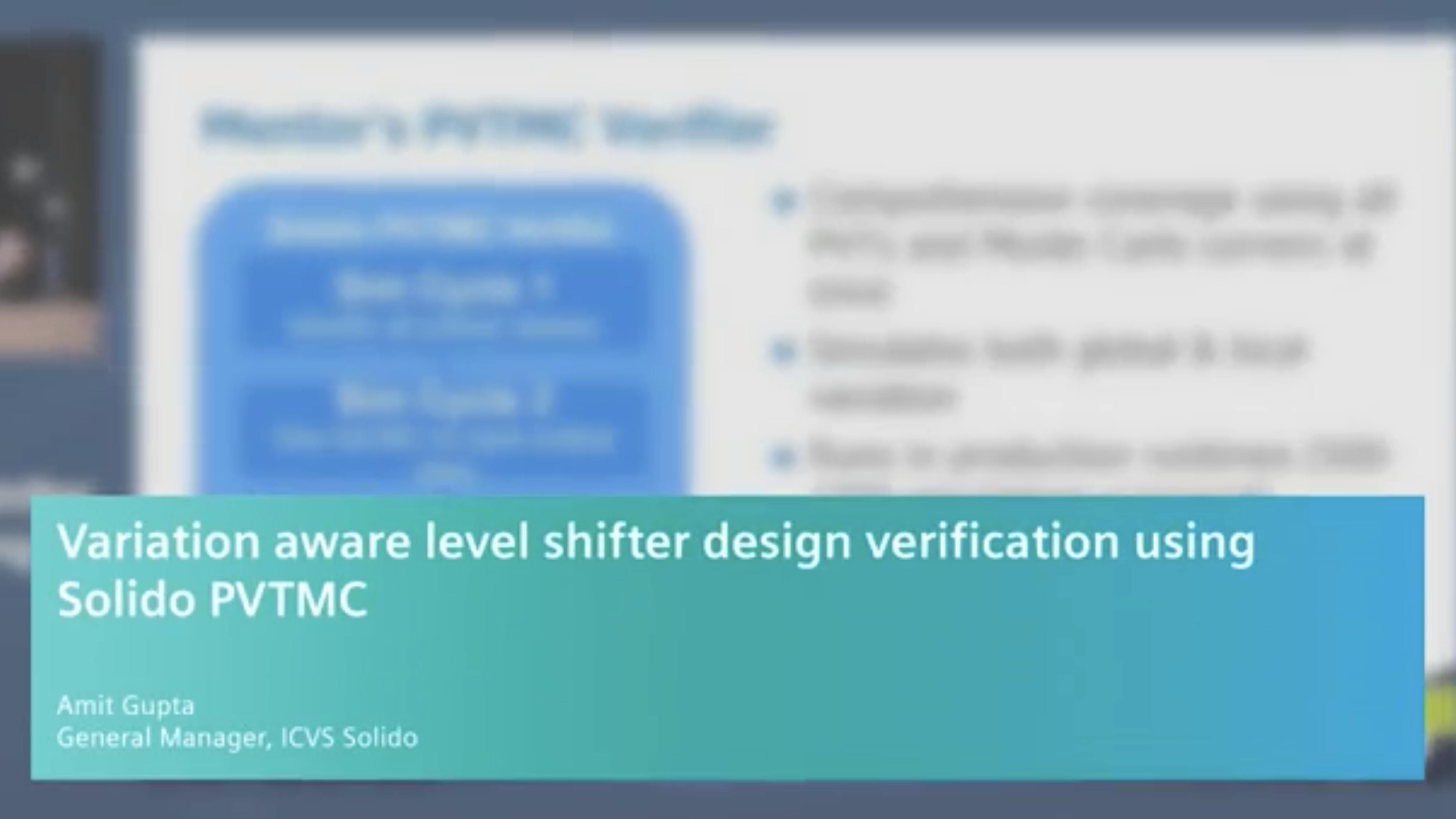 Variation aware level shifter design verification using Solido PVTMC