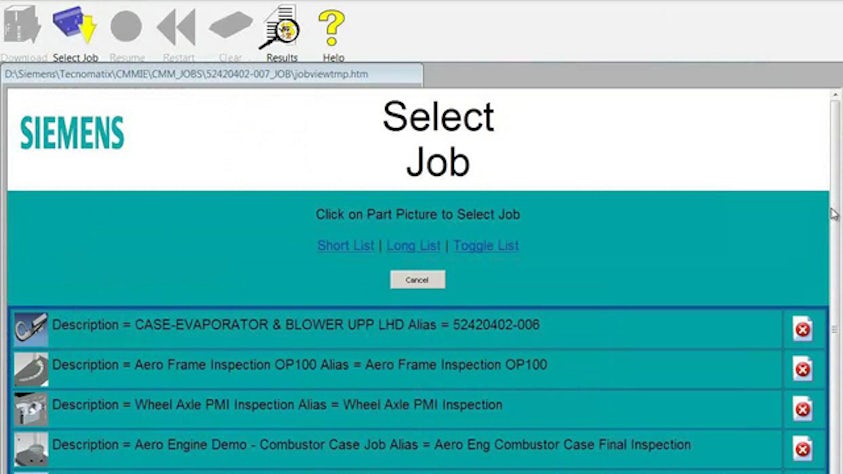 Screenshot of drive inspection machines.