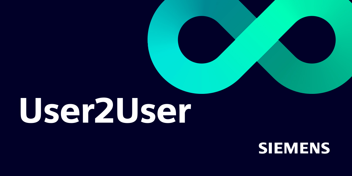 Logo for the User2User event series, where the electronic automation design community shares real-world experiences using Siemens EDA Tools.