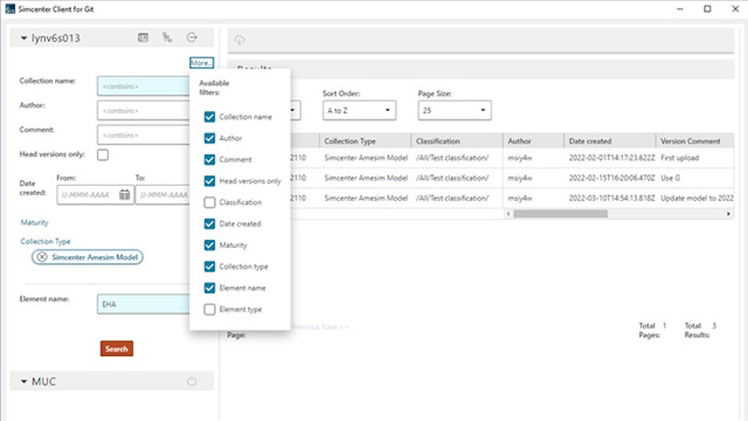 Screenshot of Simcenter dashboard of Amesim models.