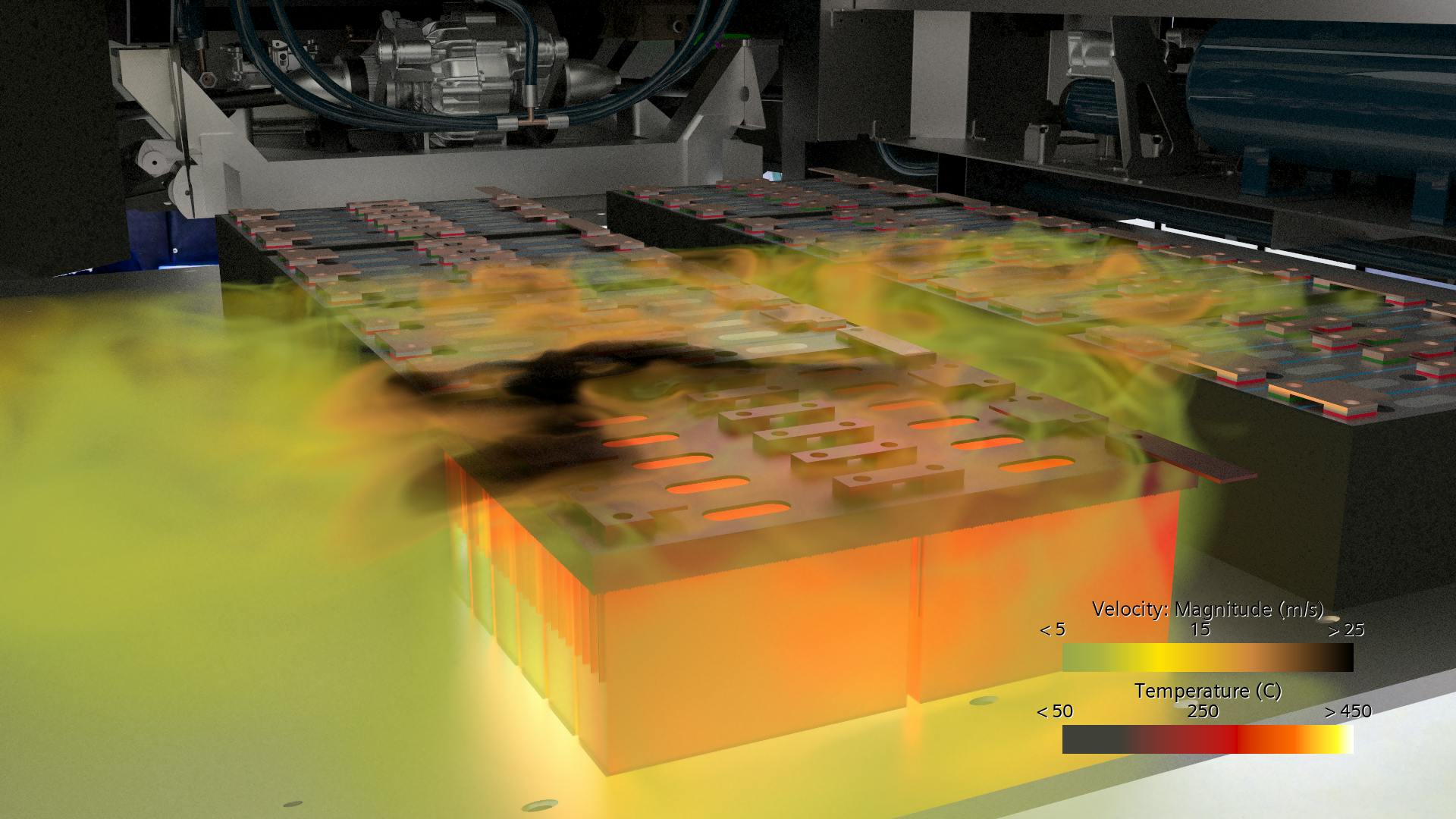 Lösung für die Fahrzeugelektrifizierung von Siemens – Simulation des thermisches Durchgehens von Batterien