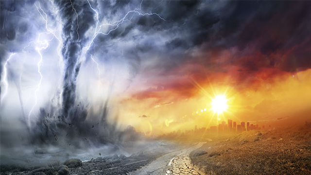 Chaleur extrême et tempêtes.