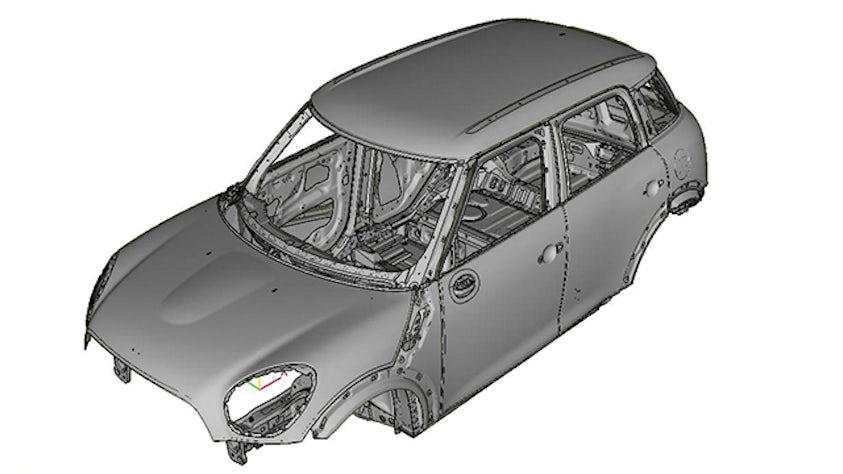 Bodyshell drawing of the MINI Countryman. 