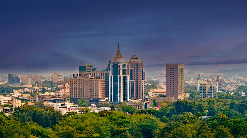Bangalore city aerial view.