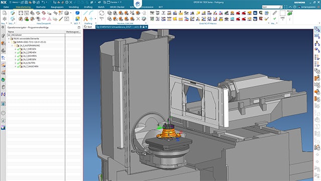 GROB engineers use NX CAM for CNC program generation and simulation. (image courtesy of GROB)