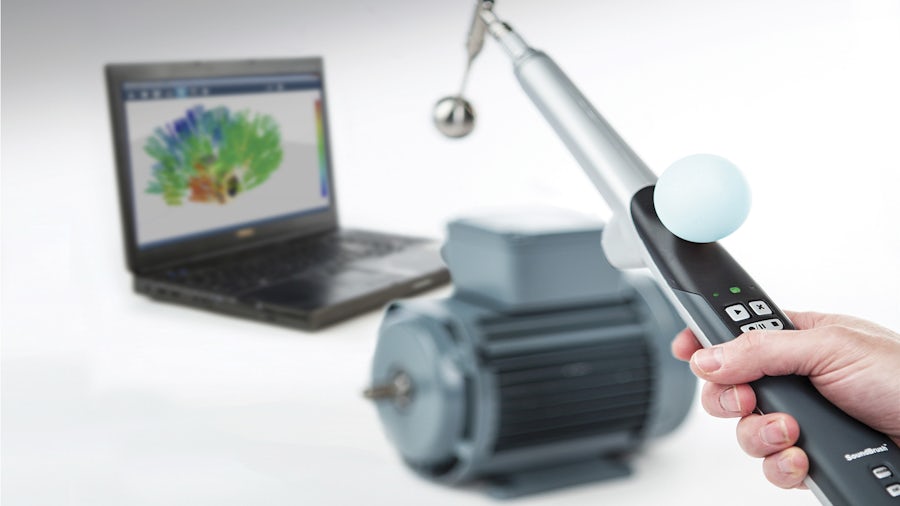 Simcenter Soundbrush performing acoustic troubleshooting.