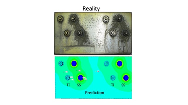 A test versus Simcenter STAR-CCM+ prediction for NAVAIR Galvanic coupons.