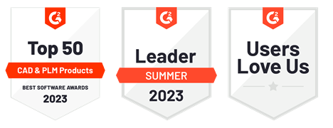 Badges earned from peer reviews on G2.com for Top 50, Leader, and Users Love Us