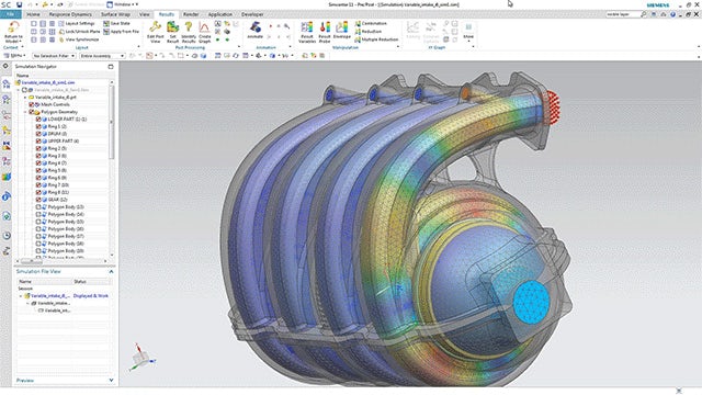A 3D model created with the Simcenter 3D software.
