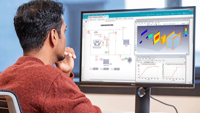 Engineer using the Simcenter systems simulation.