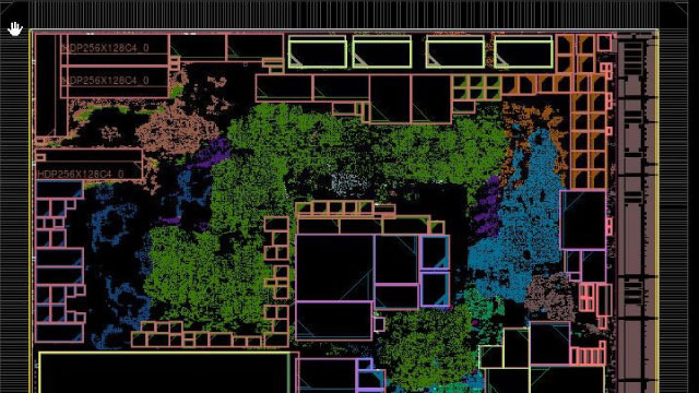  A layout view of a digital IC design.