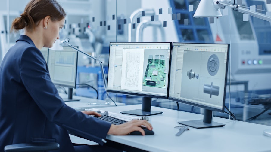 Woman working at computer