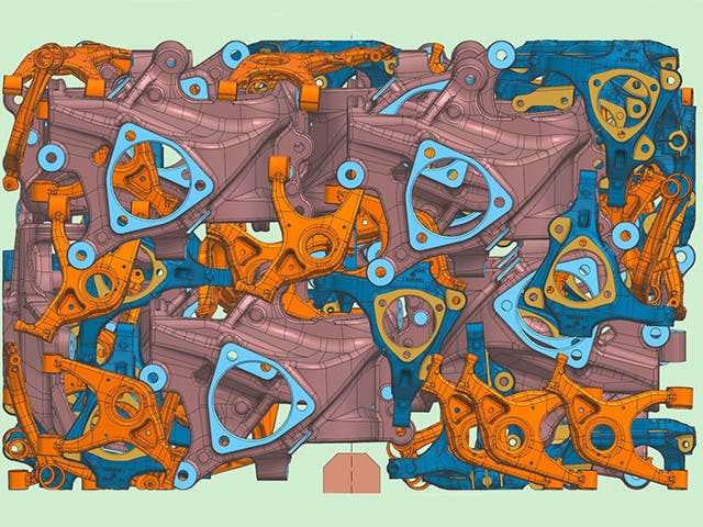 Visualization of Kineo 3D nesting generated using Siemens NX software.