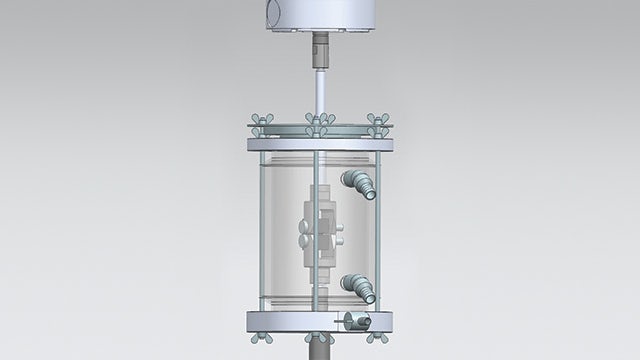 NX is used to design test equipment, as well as to verify its productive use via kinematic simulation at the Institute of Polymeric Materials and Testing.