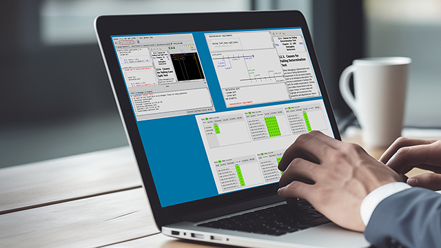 Hands on laptop showing Questa Gap Free 